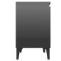 vidaXL Nachttische mit Metallbeinen 2Stk. Hochglanz-Schwarz 40x30x50cm vidaXL Nachttische mit Metallbeinen 2Stk. Hochglanz-Schwarz 40x30x50cm