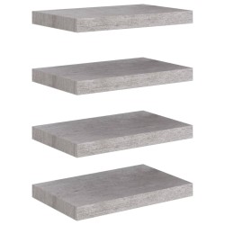 vidaXL Schweberegale 4 Stk. Betongrau 40x23x3,8 cm MDF 