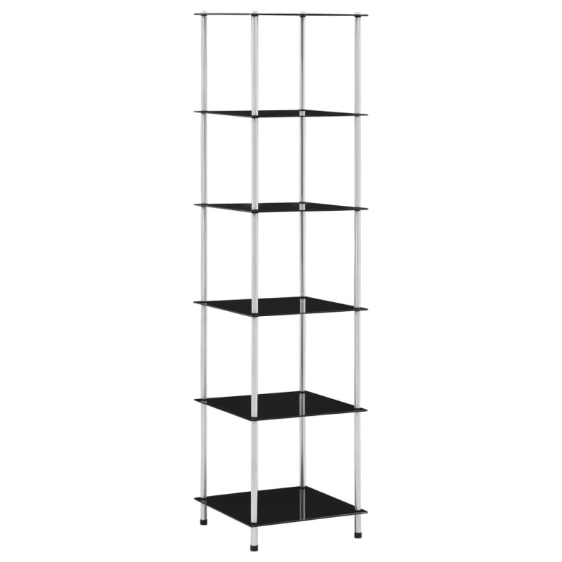 vidaXL Regal mit 6 Ablagen Schwarz 40x40x160 cm Hartglas vidaXL Regal mit 6 Ablagen Schwarz 40x40x160 cm Hartglas
