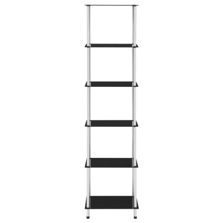 vidaXL Regal mit 6 Ablagen Schwarz 40x40x160 cm Hartglas