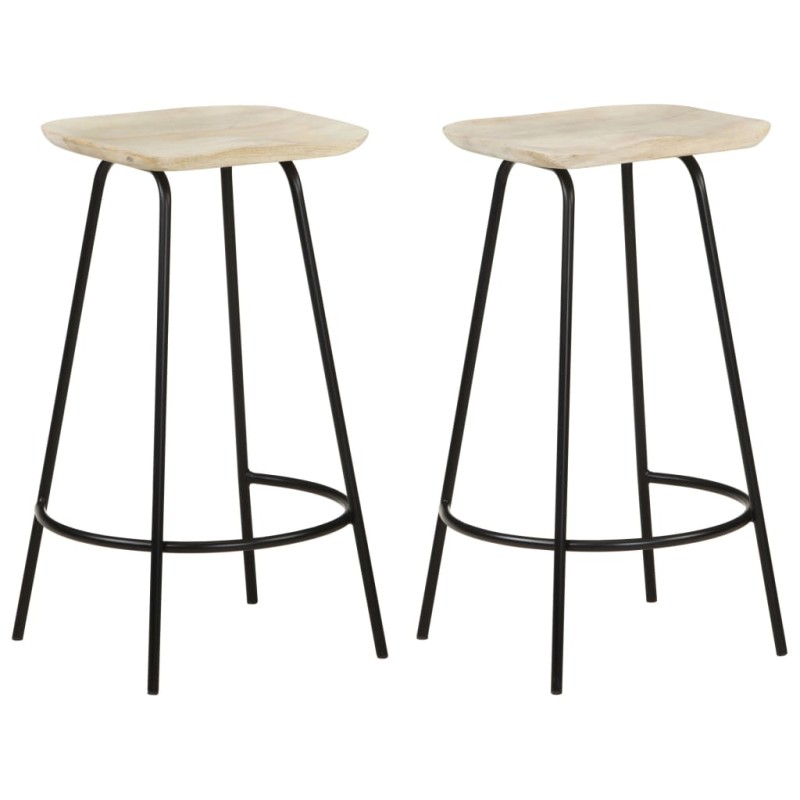 vidaXL Barhocker 2 Stk. Mango Massivholz vidaXL Barhocker 2 Stk. Mango Massivholz