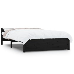 vidaXL Massivholzbett Schwarz 120x200 cm