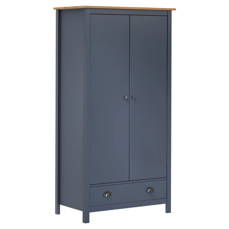 vidaXL Kleiderschrank mit 2 Türen Hill Grau 89x50x170 cm Kiefernholz vidaXL Kleiderschrank mit 2 Türen Hill Grau 89x50x170 cm Kiefernholz