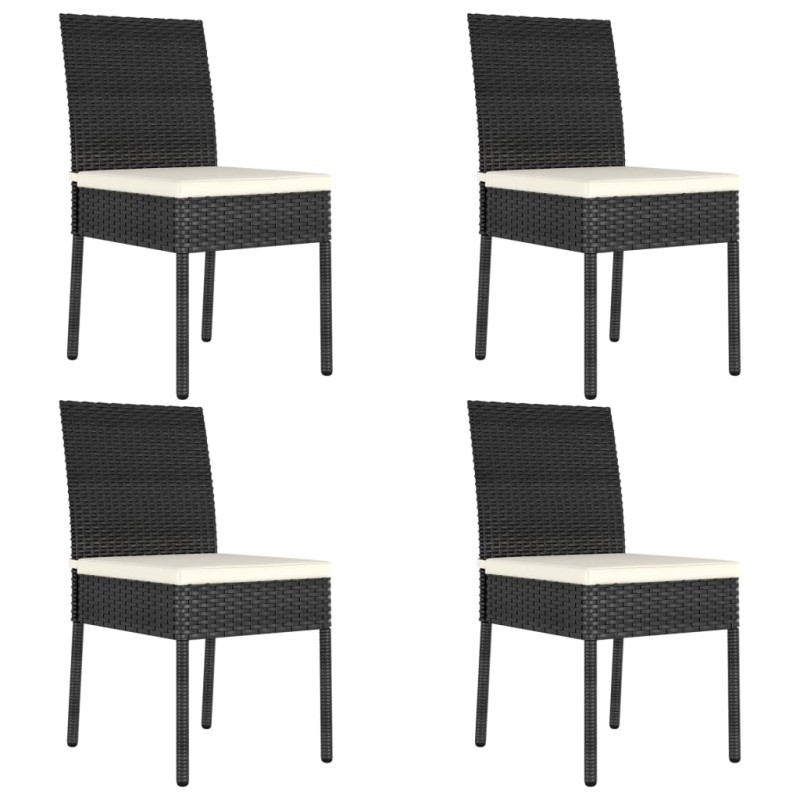 Garten-Essstühle 4 Stk. Poly Rattan Schwarz Garten-Essstühle 4 Stk. Poly Rattan Schwarz