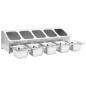 vidaXL Gastronorm-Ständer mit 5 GN 1/6 Behältern Edelstahl vidaXL Gastronorm-Ständer mit 5 GN 1/6 Behältern Edelstahl