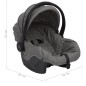 vidaXL Babyschale Hellgrau 42x65x57 cm vidaXL Babyschale Hellgrau 42x65x57 cm