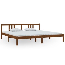 vidaXL Massivholzbett Honigbraun 200x200 cm