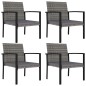 Garten-Essstühle 4 Stk. Poly Rattan Grau Garten-Essstühle 4 Stk. Poly Rattan Grau