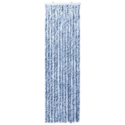 vidaXL Insektenschutz-Vorhang Blau und Weiß 90x200 cm Chenille