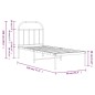 vidaXL Bettgestell mit Kopfteil Metall Weiß 75x190 cm vidaXL Bettgestell mit Kopfteil Metall Weiß 75x190 cm
