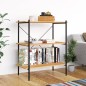 vidaXL Regal mit 3 Böden Schwarz und Eiche-Optik 80x40x92 cm vidaXL Regal mit 3 Böden Schwarz und Eiche-Optik 80x40x92 cm