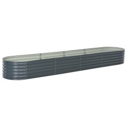 vidaXL Garten-Hochbeet 400 x 80 x 44 cm Verzinkter Stahl Grau