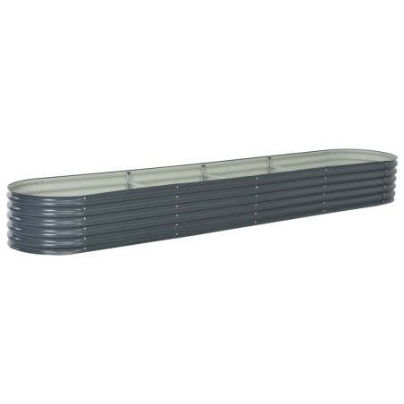 vidaXL Garten-Hochbeet 400 x 80 x 44 cm Verzinkter Stahl Grau