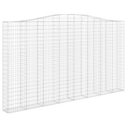 vidaXL Gabione mit Hochbogen 400x30x220/240 cm Verzinktes Eisen
