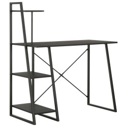 vidaXL Schreibtisch mit Regaleinheit Schwarz 102×50×117 cm