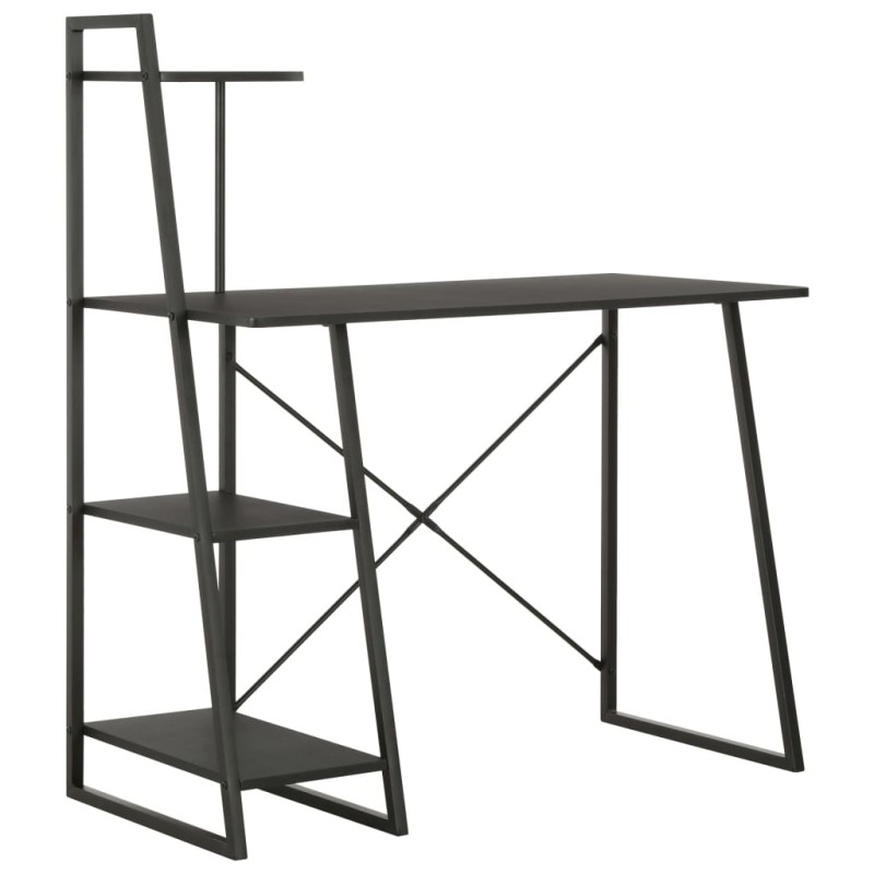 vidaXL Schreibtisch mit Regaleinheit Schwarz 102×50×117 cm vidaXL Schreibtisch mit Regaleinheit Schwarz 102×50×117 cm