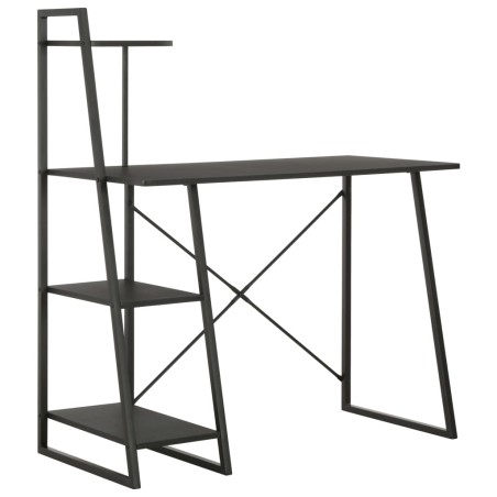 vidaXL Schreibtisch mit Regaleinheit Schwarz 102×50×117 cm