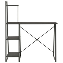 vidaXL Schreibtisch mit Regaleinheit Schwarz 102×50×117 cm
