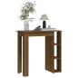 vidaXL Bartisch mit Regal Braun Eiche 102x50x103,5 cm Holzwerkstoff vidaXL Bartisch mit Regal Braun Eiche 102x50x103,5 cm Holzwerkstoff