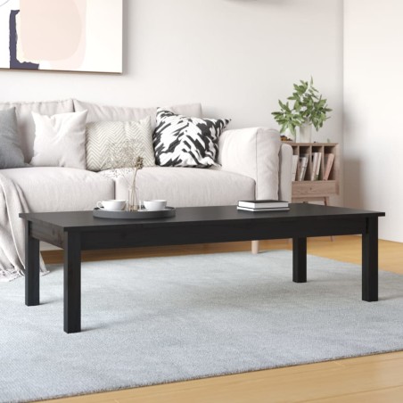 vidaXL Couchtisch Schwarz 110x50x30 cm Massivholz Kiefer