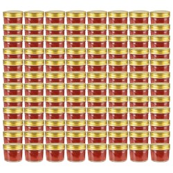 vidaXL Marmeladengläser mit goldenem Deckel 96 Stk. 110 ml