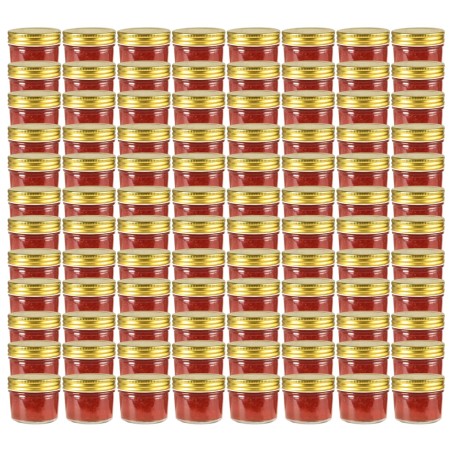 vidaXL Marmeladengläser mit goldenem Deckel 96 Stk. 110 ml