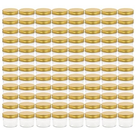 vidaXL Marmeladengläser mit goldenem Deckel 96 Stk. 110 ml