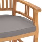 Gartenstühle 2 Stk. mit Dunkelgrauen Kissen Teak Massivholz Gartenstühle 2 Stk. mit Dunkelgrauen Kissen Teak Massivholz