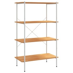 vidaXL Regal mit 4 Böden Weiß und Eiche-Optik 80x40x130 cm