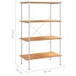 vidaXL Regal mit 4 Böden Weiß und Eiche-Optik 80x40x130 cm vidaXL Regal mit 4 Böden Weiß und Eiche-Optik 80x40x130 cm
