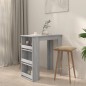 vidaXL Bartisch mit Regal Grau Sonoma 102x50x103,5cm Holzwerkstoff