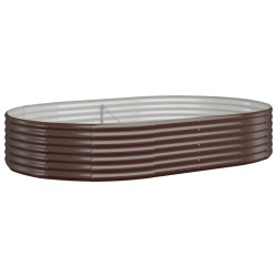 vidaXL Hochbeet Pulverbeschichteter Stahl 214x140x36 cm Braun