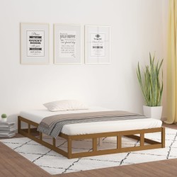 vidaXL Massivholzbett Honigbraun 150x200 cm