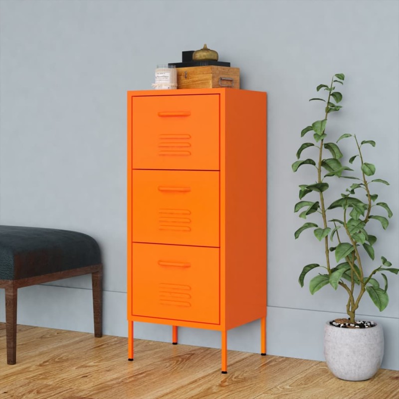 vidaXL Lagerschrank Orange 42,5x35x101,5 cm Stahl vidaXL Lagerschrank Orange 42,5x35x101,5 cm Stahl