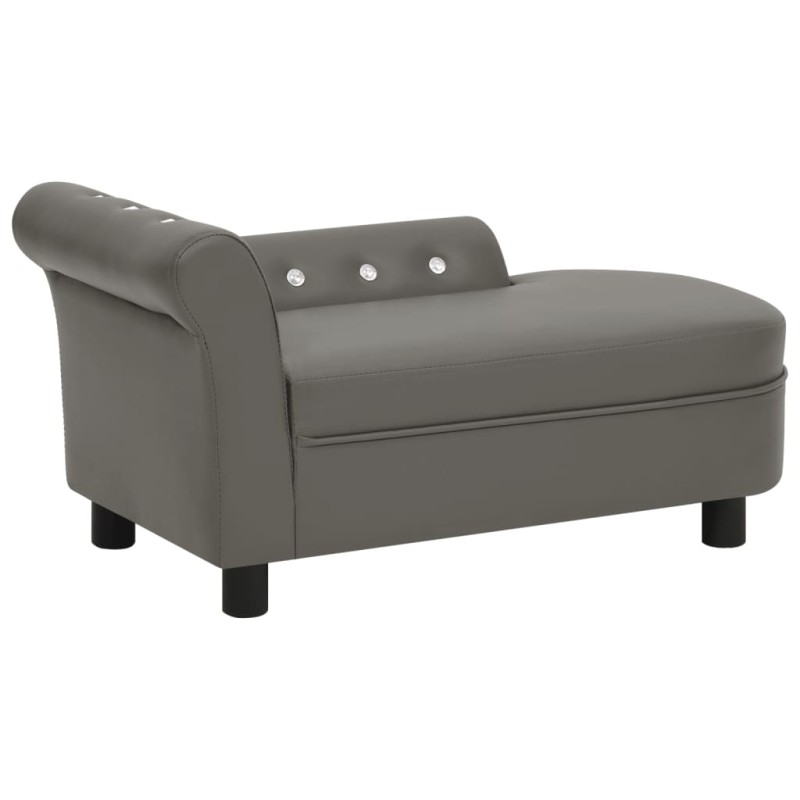 vidaXL Hundesofa Grau 83x45x42 cm Kunstleder vidaXL Hundesofa Grau 83x45x42 cm Kunstleder