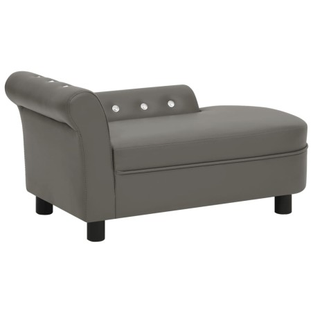 vidaXL Hundesofa Grau 83x45x42 cm Kunstleder
