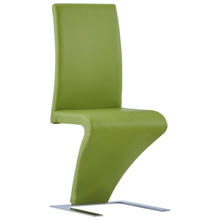 vidaXL Esszimmerstühle in Zick-Zack-Form 2 Stk. Grün Kunstleder 