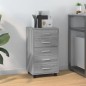 vidaXL Schubladenschrank mit Rollen Grau Sonoma Holzwerkstoff vidaXL Schubladenschrank mit Rollen Grau Sonoma Holzwerkstoff