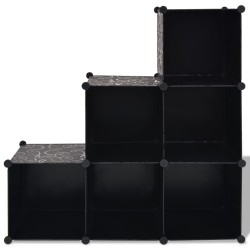 vidaXL Regalsystem Würfel-Regal mit 6 Fächern Schwarz