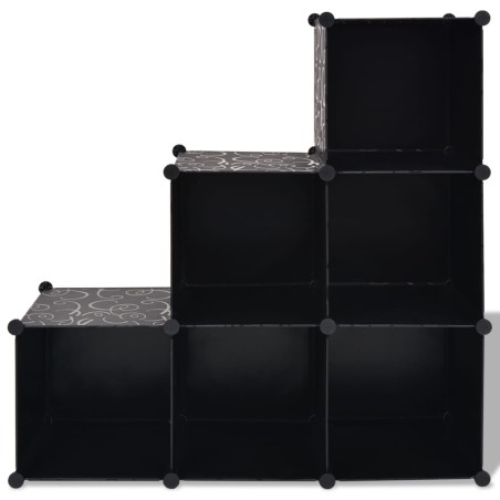 vidaXL Regalsystem Würfel-Regal mit 6 Fächern Schwarz