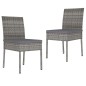 Garten-Essstühle 2 Stk. Poly Rattan Grau Garten-Essstühle 2 Stk. Poly Rattan Grau