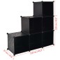 vidaXL Regalsystem Würfel-Regal mit 6 Fächern Schwarz vidaXL Regalsystem Würfel-Regal mit 6 Fächern Schwarz