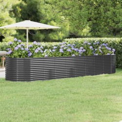 vidaXL Hochbeet Pulverbeschichteter Stahl 396x100x68 cm Anthrazit