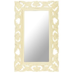 vidaXL Spiegel Handgeschnitzt Weiß 80x50 cm Massivholz Mango