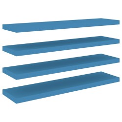 vidaXL Schweberegale 4 Stk. Blau 90x23,5x3,8 cm MDF