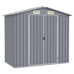 vidaXL Gerätehaus Grau 205x129x183 cm Verzinkter Stahl  