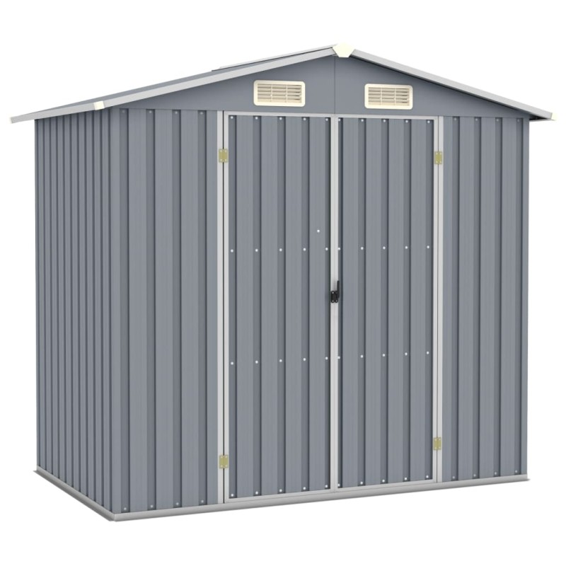 vidaXL Gerätehaus Grau 205x129x183 cm Verzinkter Stahl vidaXL Gerätehaus Grau 205x129x183 cm Verzinkter Stahl