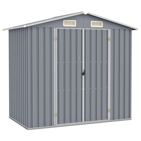 vidaXL Gerätehaus Grau 205x129x183 cm Verzinkter Stahl  