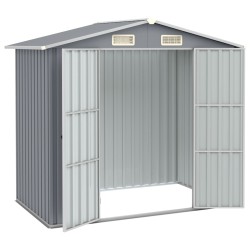 vidaXL Gerätehaus Grau 205x129x183 cm Verzinkter Stahl  