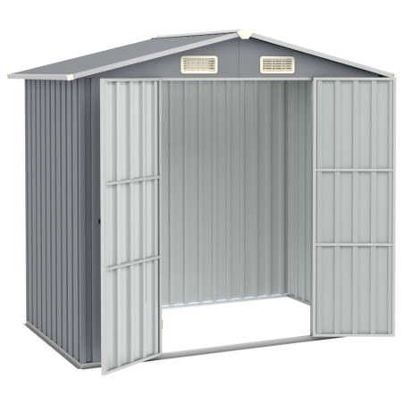 vidaXL Gerätehaus Grau 205x129x183 cm Verzinkter Stahl  